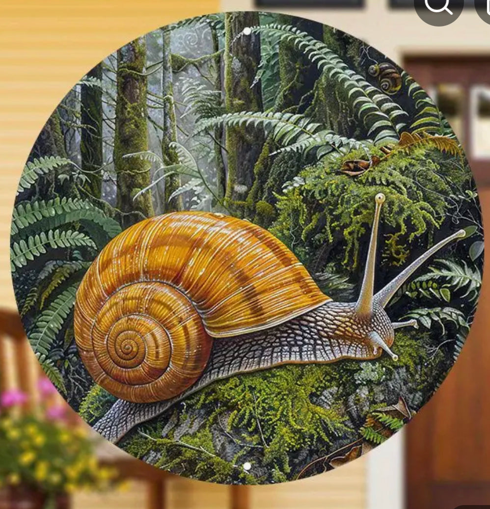 Plaque ronde décorative en aluminium modèle Escargot aux choix