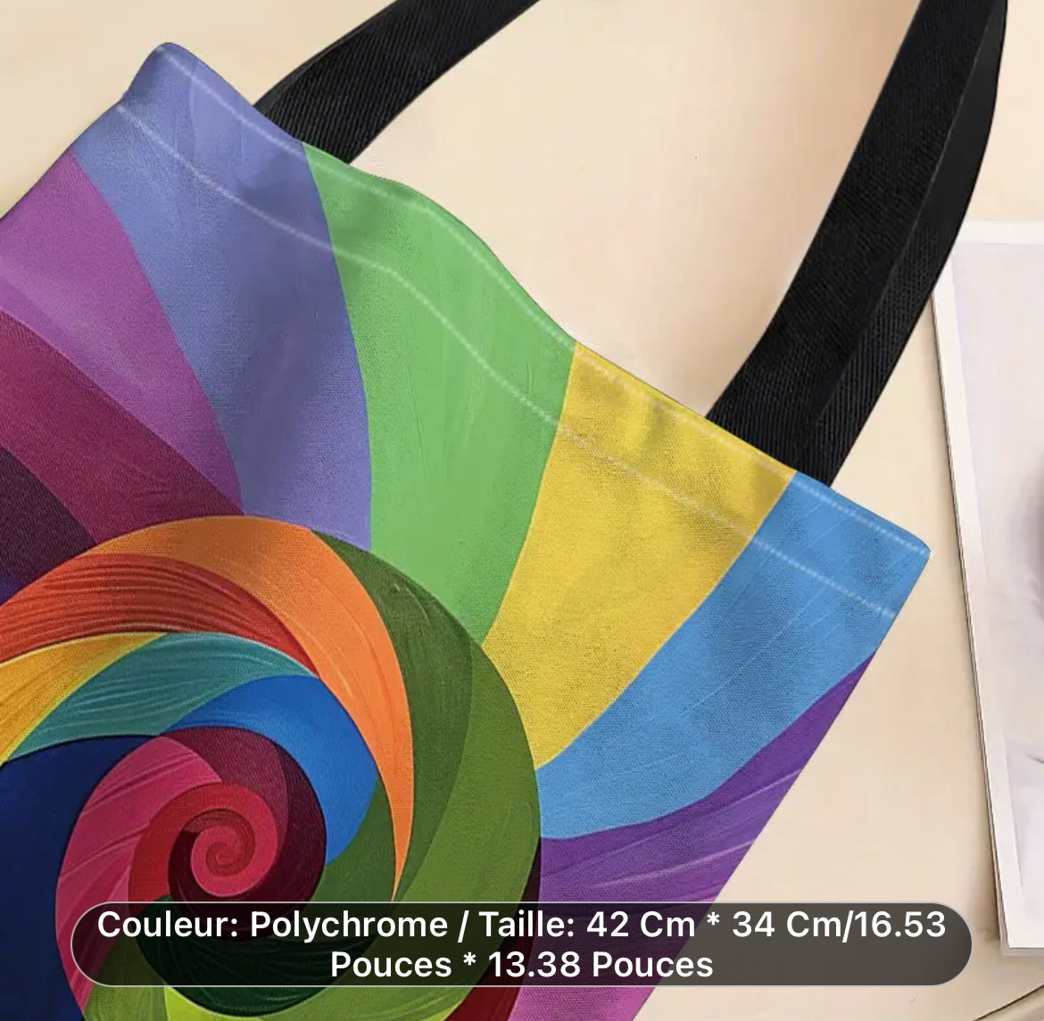 sac fourre tout escargot multicolore