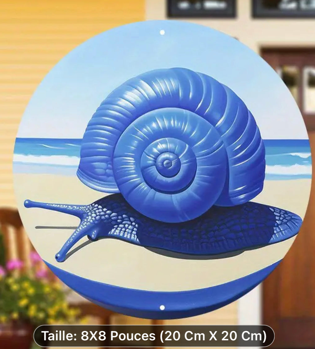 Plaque ronde décorative en aluminium modèle Escargot aux choix