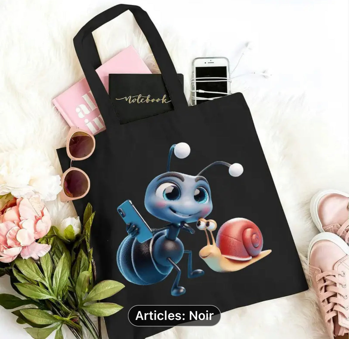 sac fourre tout Escargot fourmi