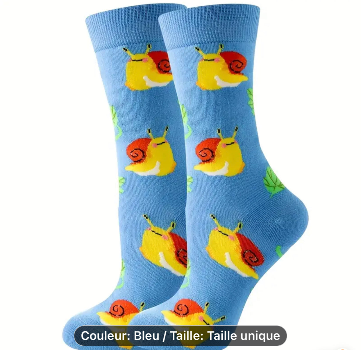 chaussettes humoristique  escargot aux choix