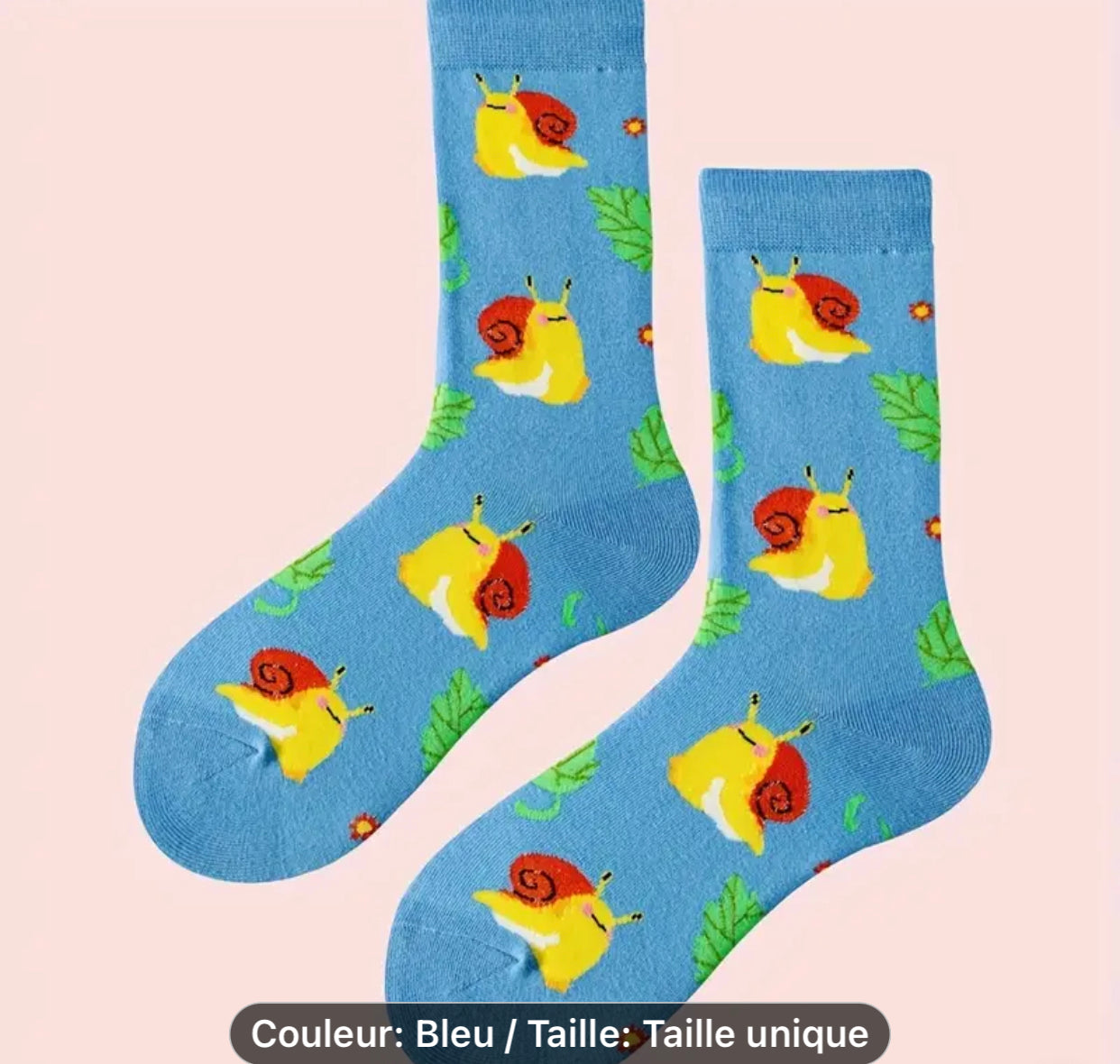 chaussettes humoristique  escargot aux choix