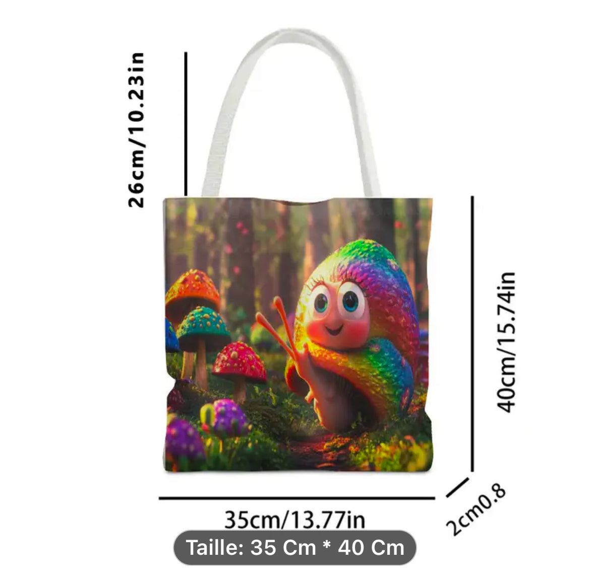 sac fourre tout escargot mignon