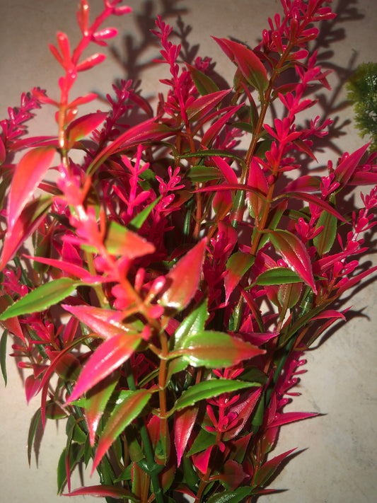 Plantes artificielles rouge ou rose